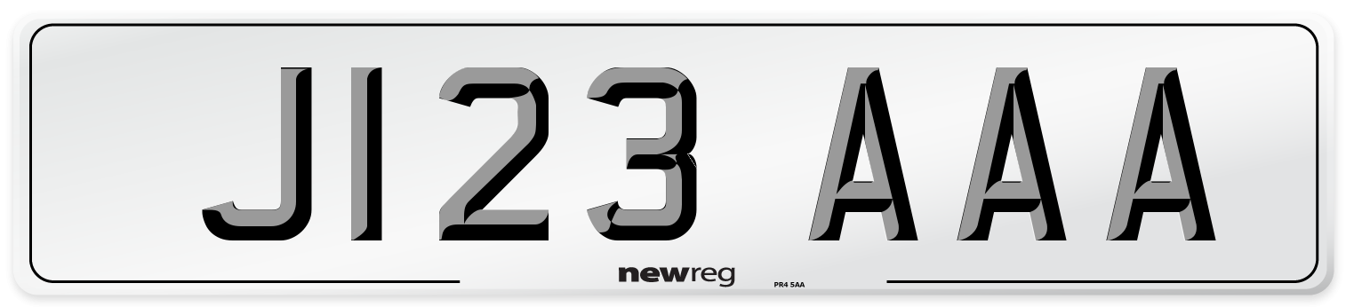 J123 AAA Number Plate from New Reg